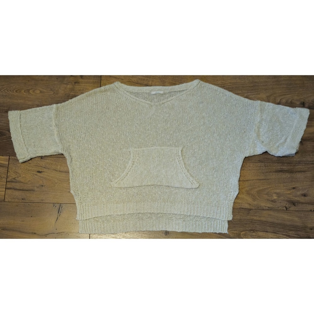 Easel Oversized Sweater Top Women's M/L‎ Beige Open Knit Shirt Sleeve